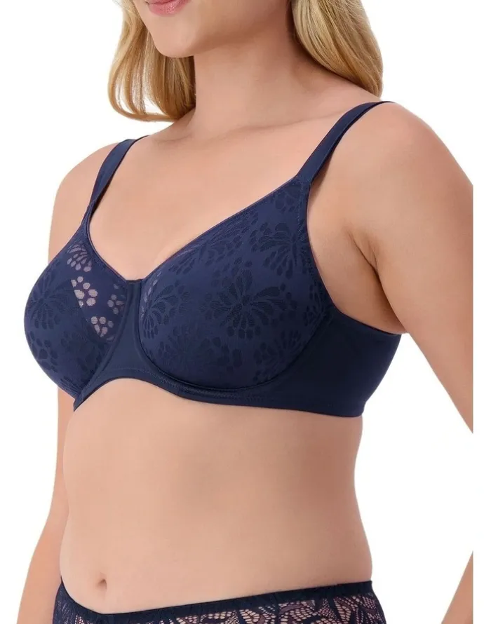 Triumph Lacy Minimiser Bra in True Navy