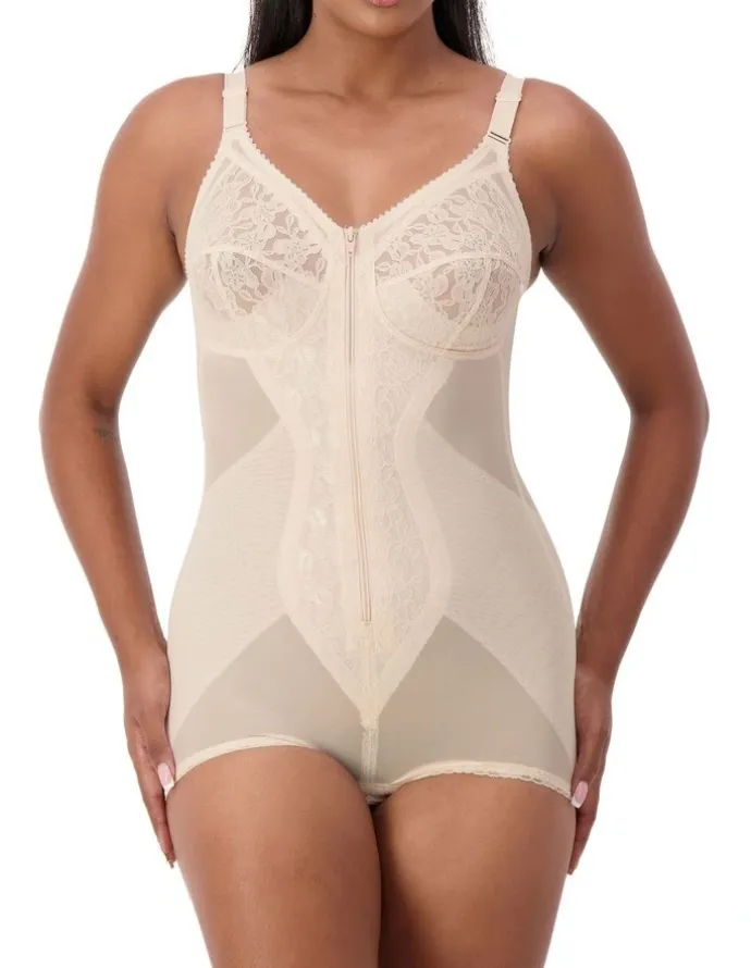 Triumph 'Poesie' Zip Bodysuit in Beige