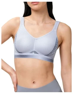 Triumph Triaction Cardio Cloud Wirefree Minimiser Sports Bra in Platinum Silver