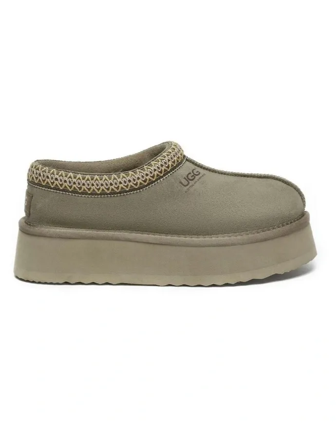 UGG Australian Shepherd Hippie Platform Slippers in Olive