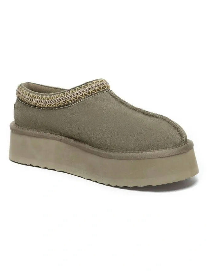 UGG Australian Shepherd Hippie Platform Slippers in Olive