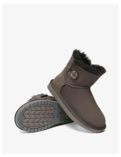UGG Australian Shepherd Mini Button SheepSkin Boots in Chocholate