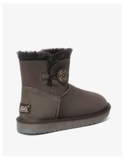 UGG Australian Shepherd Mini Button SheepSkin Boots in Chocholate