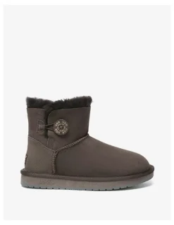 UGG Australian Shepherd Mini Button SheepSkin Boots in Chocholate