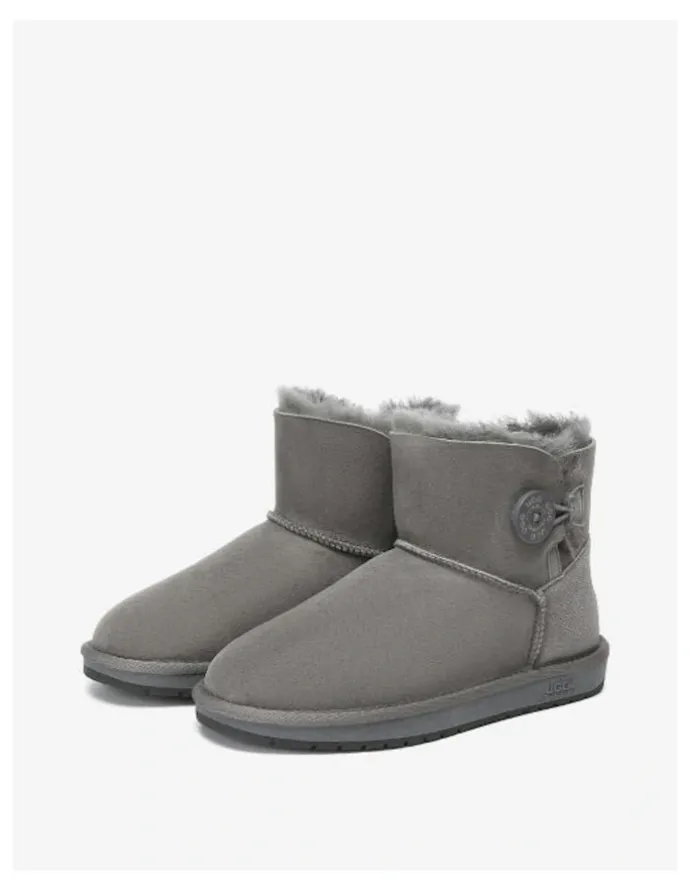 UGG Australian Shepherd Mini Button SheepSkin Boots in Grey