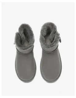 UGG Australian Shepherd Mini Button SheepSkin Boots in Grey