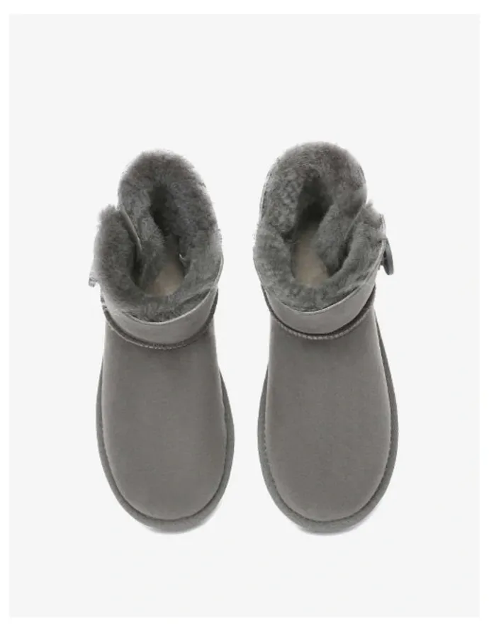 UGG Australian Shepherd Mini Button SheepSkin Boots in Grey