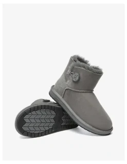 UGG Australian Shepherd Mini Button SheepSkin Boots in Grey