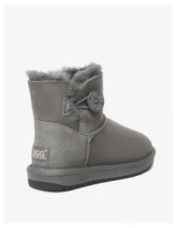 UGG Australian Shepherd Mini Button SheepSkin Boots in Grey