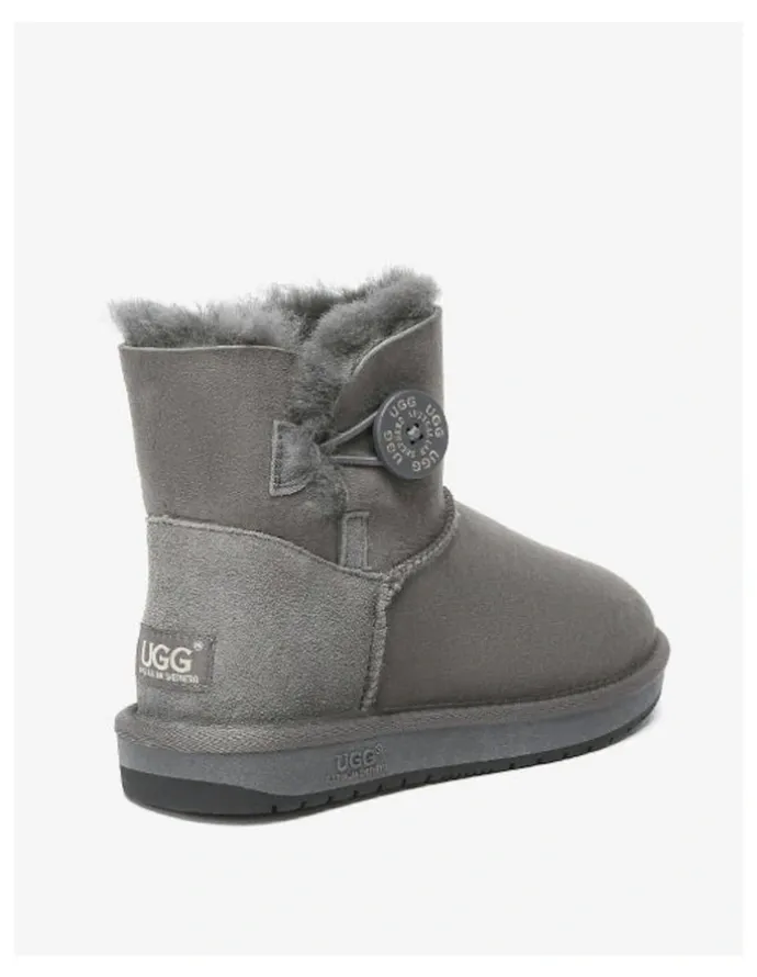 UGG Australian Shepherd Mini Button SheepSkin Boots in Grey