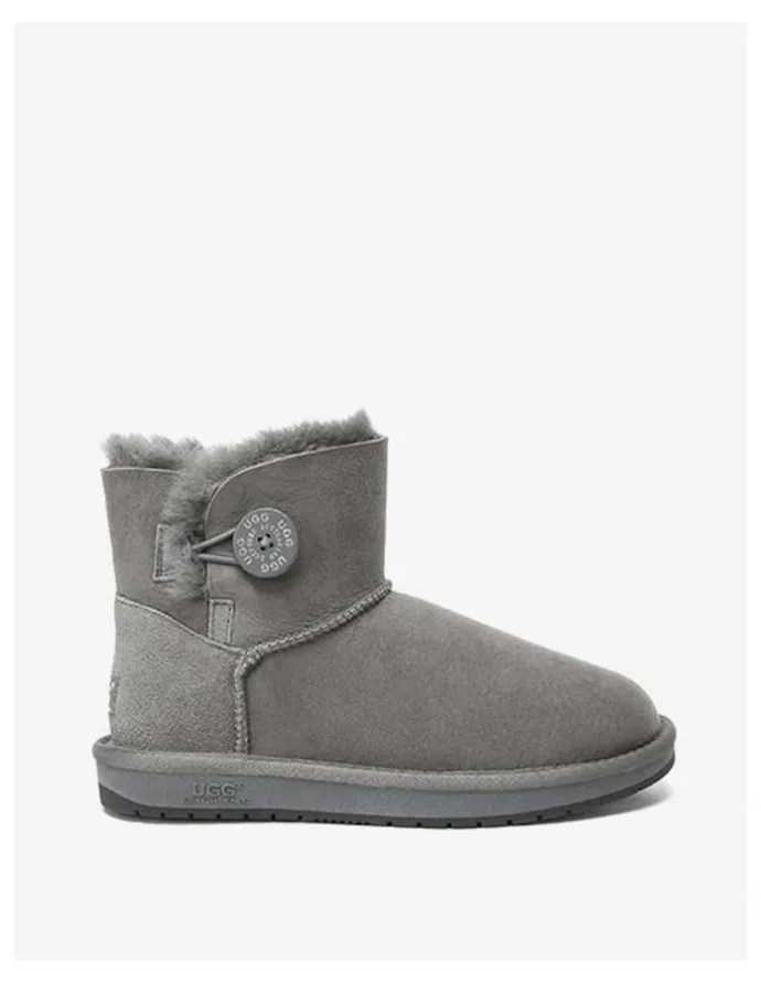 UGG Australian Shepherd Mini Button SheepSkin Boots in Grey