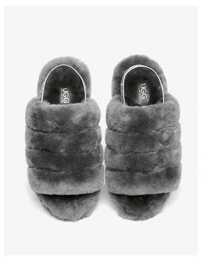 UGG Australian Shepherd Puffy Slippers in Grey