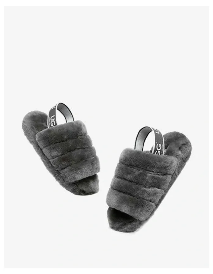 UGG Australian Shepherd Puffy Slippers in Grey