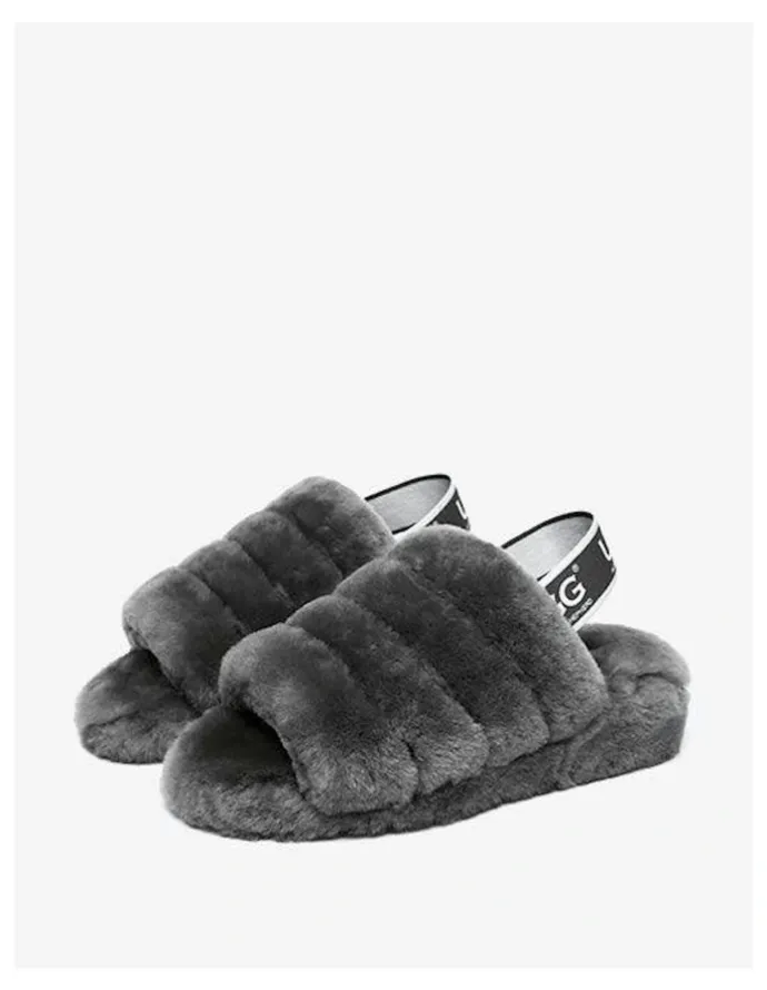 UGG Australian Shepherd Puffy Slippers in Grey