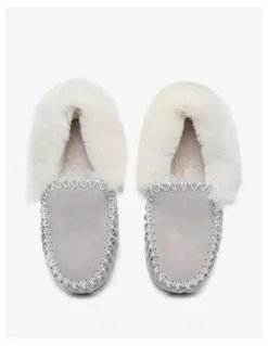 UGG Australian Shepherd Popo Cow Suede Moccasin Slipper in Sand
