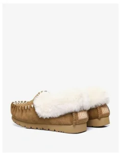 UGG Australian Shepherd Popo Cow Suede Moccasin Shoe in Brown