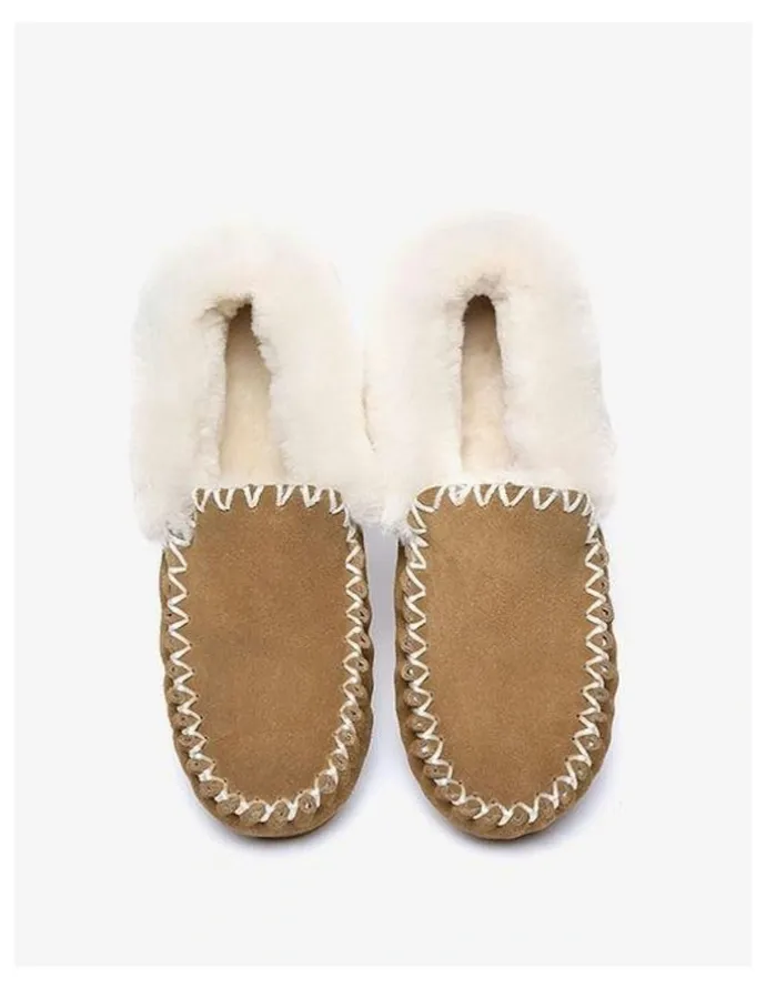 UGG Australian Shepherd Popo Cow Suede Moccasin Shoe in Brown