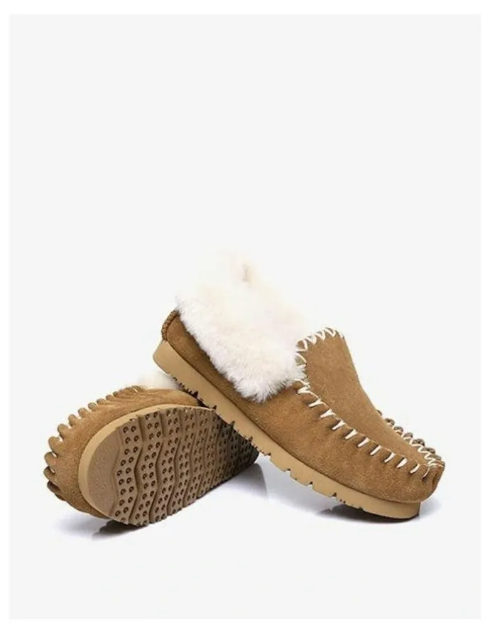 UGG Australian Shepherd Popo Cow Suede Moccasin Shoe in Brown