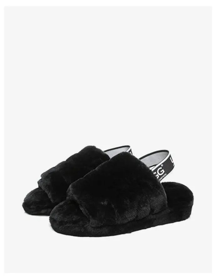 UGG Australian Shepherd Puffy Slippers in Black