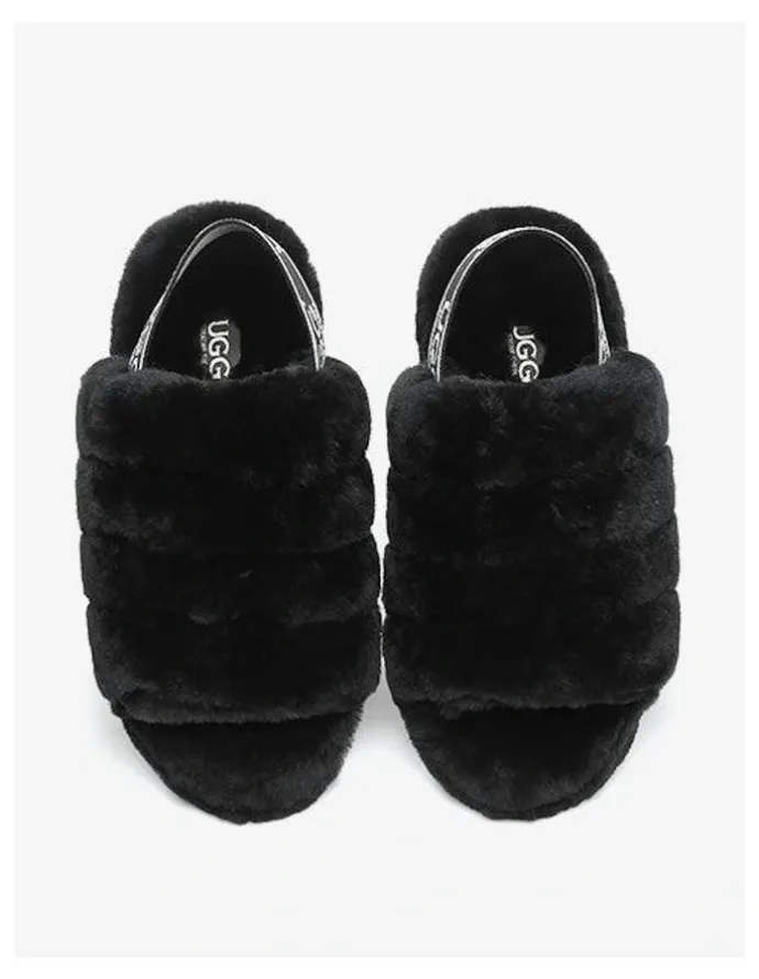 UGG Australian Shepherd Puffy Slippers in Black