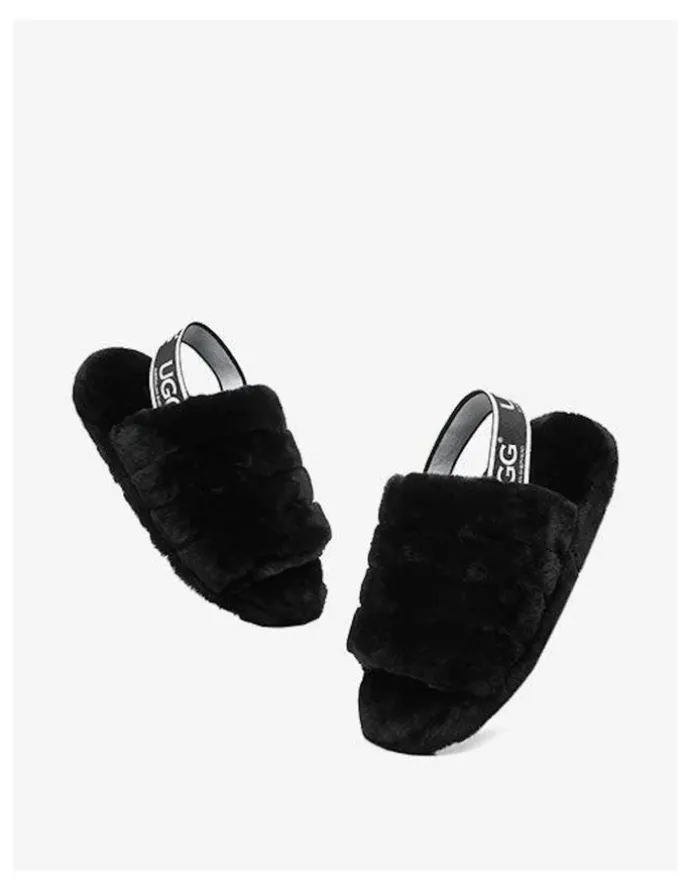UGG Australian Shepherd Puffy Slippers in Black