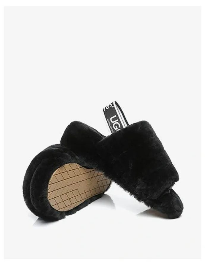 UGG Australian Shepherd Puffy Slippers in Black
