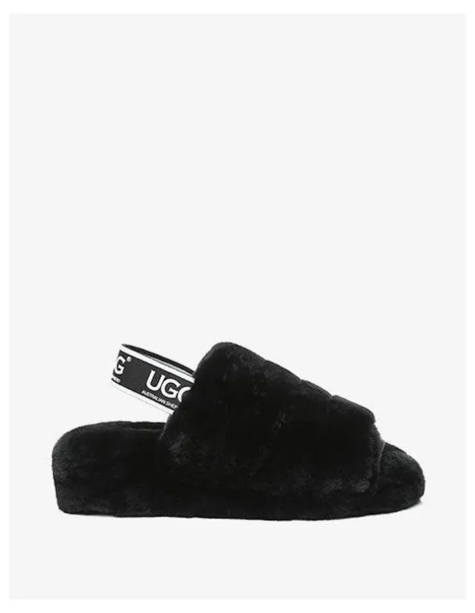 UGG Australian Shepherd Puffy Slippers in Black