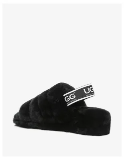 UGG Australian Shepherd Puffy Slippers in Black