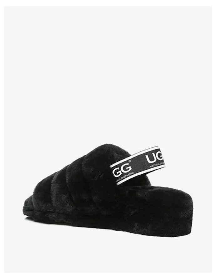 UGG Australian Shepherd Puffy Slippers in Black