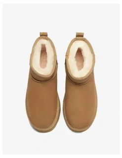 UGG Australian Shepherd Ronnie Thick Bottom Platform Boots in Chestnut