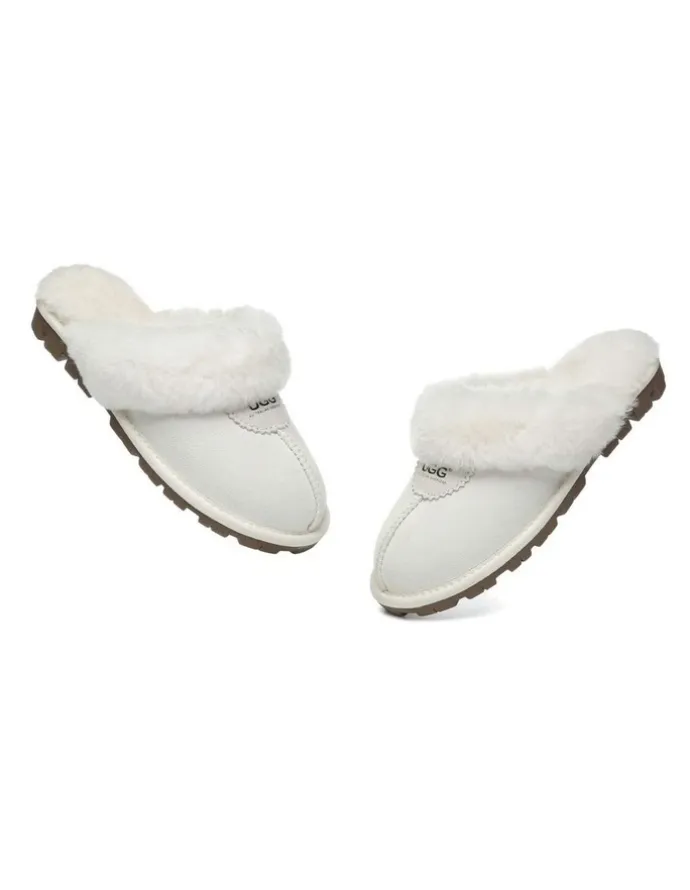 UGG Australian Shepherd Scuff Waffle Slipper in Off White