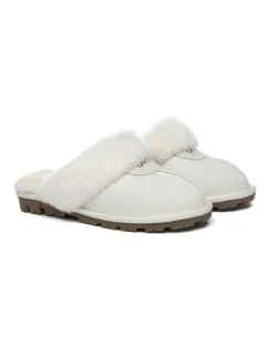 UGG Australian Shepherd Scuff Waffle Slipper in Off White