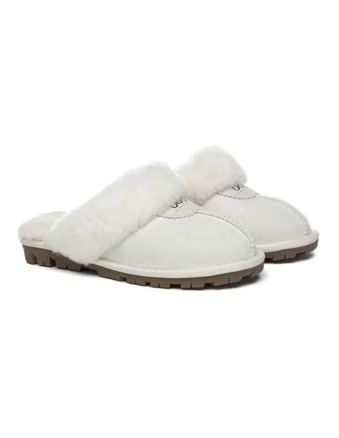 UGG Australian Shepherd Scuff Waffle Slipper in Off White