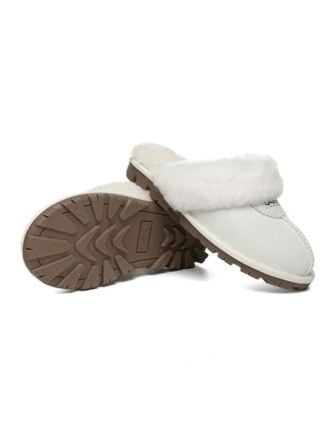 UGG Australian Shepherd Scuff Waffle Slipper in Off White