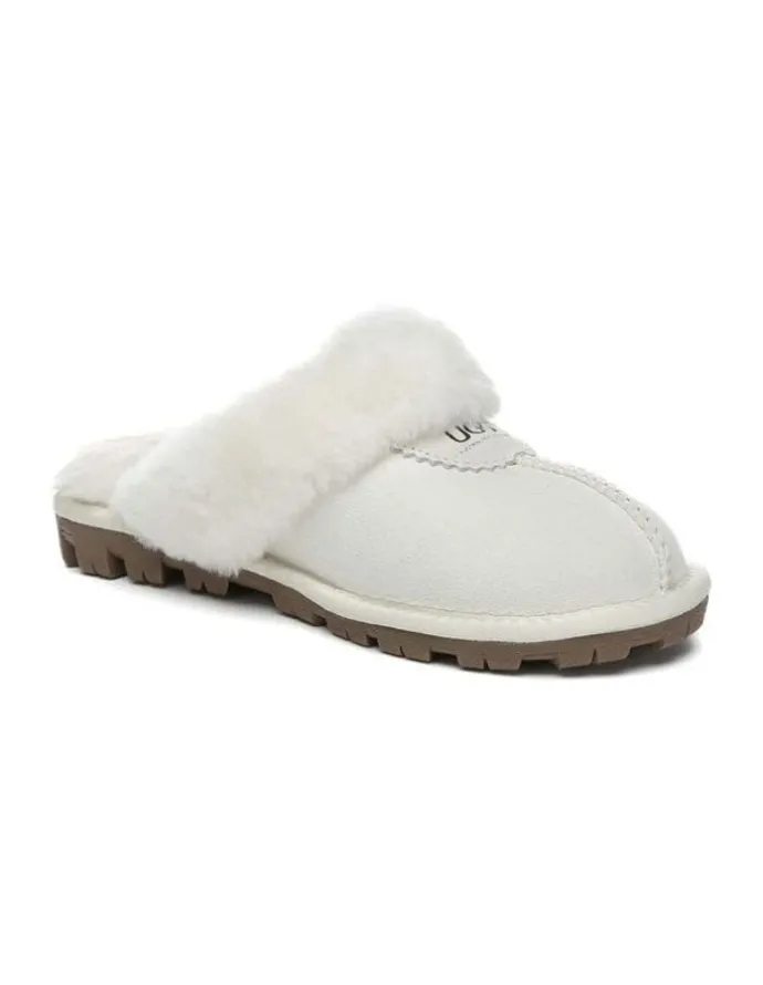 UGG Australian Shepherd Scuff Waffle Slipper in Off White