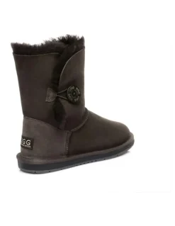 UGG Australian Shepherd Short Button Boots in Chocolate