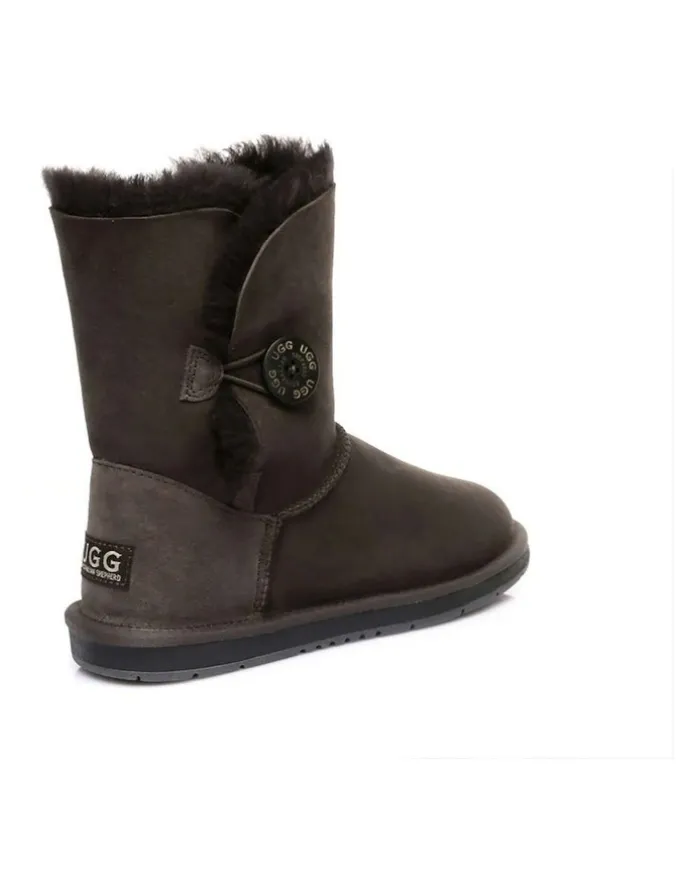 UGG Australian Shepherd Short Button Boots in Chocolate