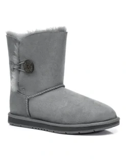 UGG Australian Shepherd Short Button Boots in Grey