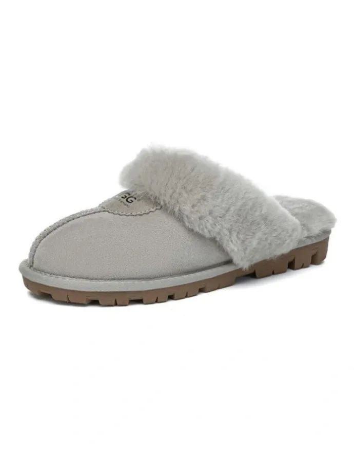 UGG Australian Shepherd Scuff Waffle Slipper in Goat Grey
