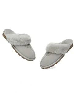UGG Australian Shepherd Scuff Waffle Slipper in Goat Grey