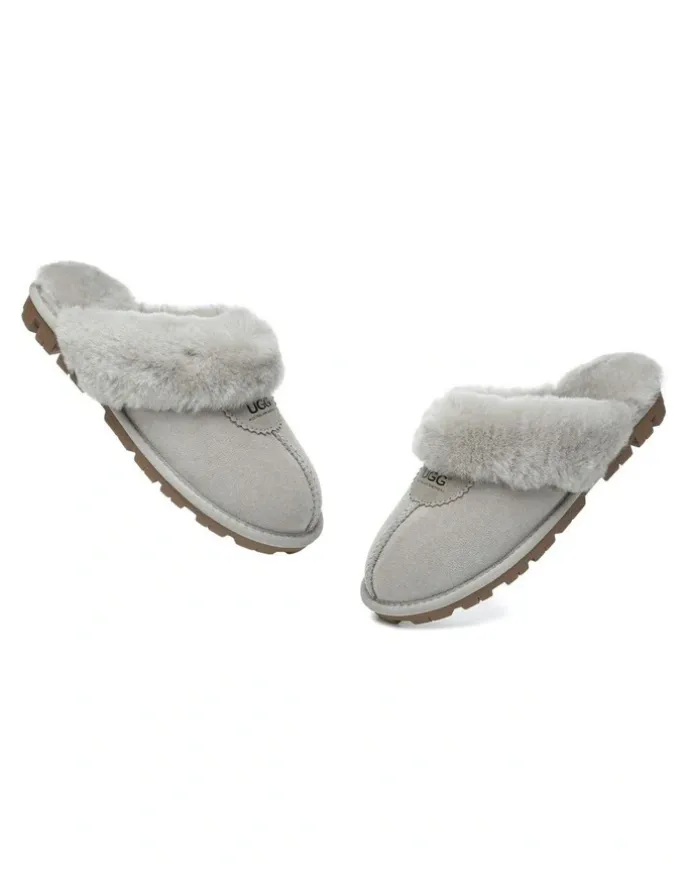 UGG Australian Shepherd Scuff Waffle Slipper in Goat Grey