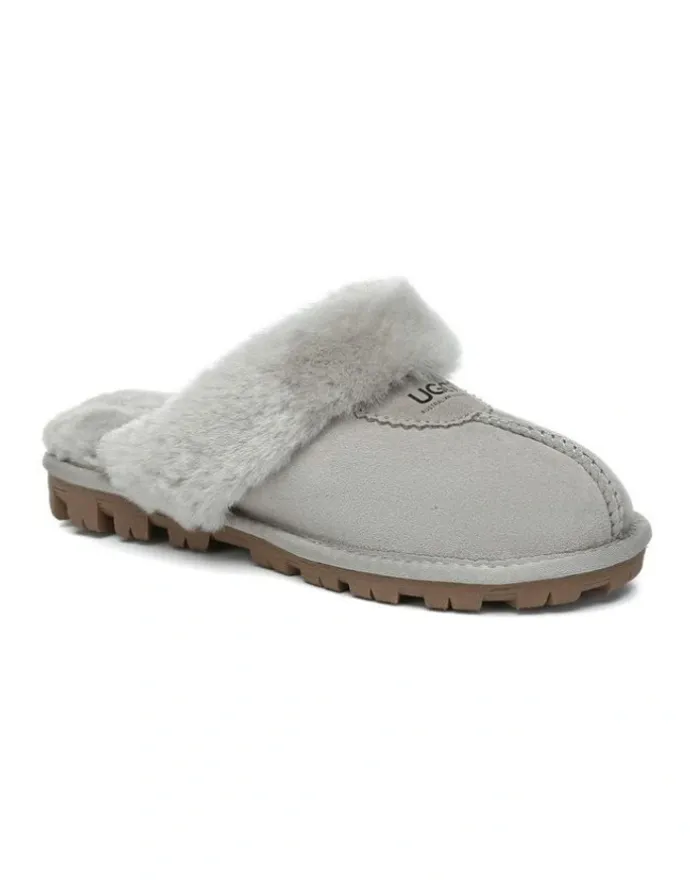 UGG Australian Shepherd Scuff Waffle Slipper in Goat Grey