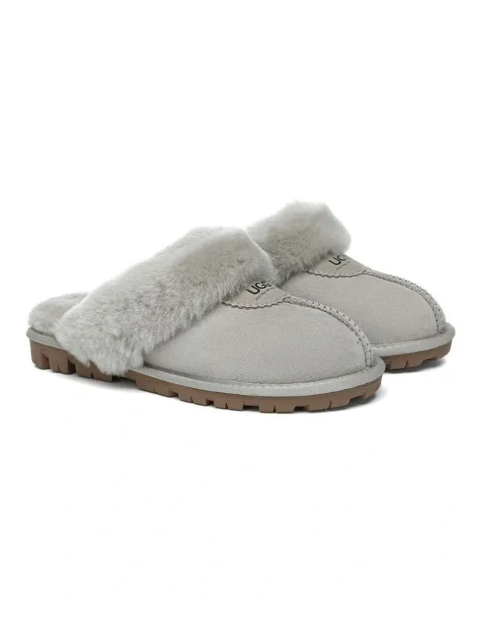 UGG Australian Shepherd Scuff Waffle Slipper in Goat Grey