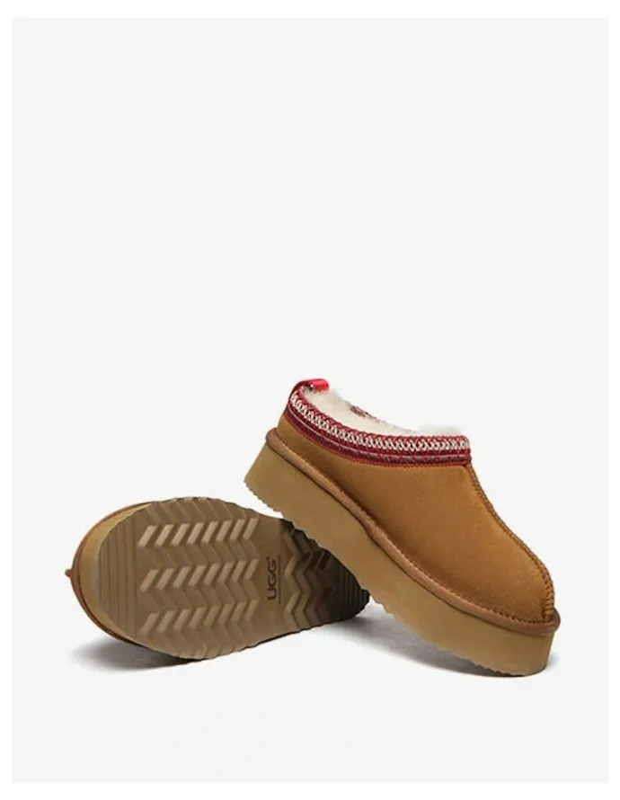 UGG Australian Shepherd Ventus Cow Suede Platform Boot in Chestnut