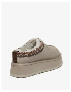 UGG Australian Shepherd Ventus Cow Suede Platform Slippers in Brown