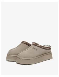 UGG Australian Shepherd Ventus Cow Suede Platform Slippers in Brown