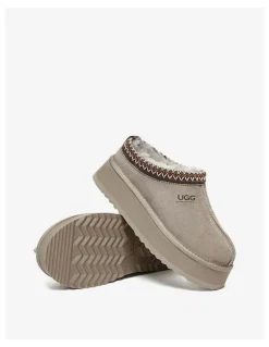 UGG Australian Shepherd Ventus Cow Suede Platform Slippers in Brown