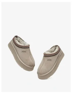 UGG Australian Shepherd Ventus Cow Suede Platform Slippers in Brown