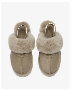 UGG Australian Shepherd Waffle Platform Cow Suede Platform Slippers in Caribou