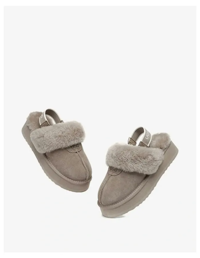 UGG Australian Shepherd Waffle Platform Cow Suede Platform Slippers in Brown